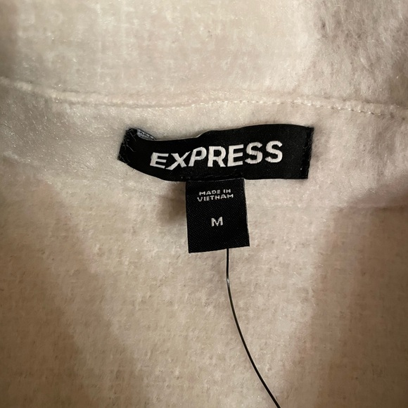 Express Cream / Gray Jacket with Ruffle Accents and Puff Sleeves - Picture 3 of 3